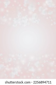 Abstract Vector Pink Background with Silver and White Light Spots. Magic Shiny Pastel Print. Baby Print. Romantic Bokeh Blurred Page Design for 8 March. Gentle Stardust Pattern.