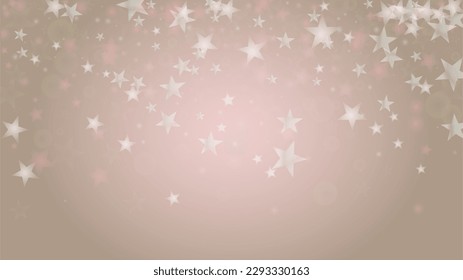 Abstract Vector Pink Background with Silver and White Light Spots. Magic Shiny Pastel Print. Baby Print. Romantic Bokeh Blurred Page Design for 8 March. Gentle Stardust Pattern.