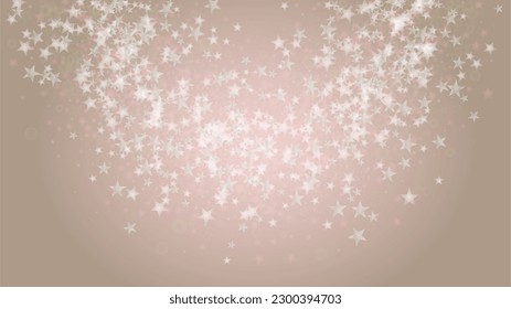 Abstract Vector Pink Background with Silver and White Light Spots. Magic Shiny Pastel Print. Baby Print. Romantic Bokeh Blurred Page Design for St' Valentines Day.  Gentle Stardust Pattern.