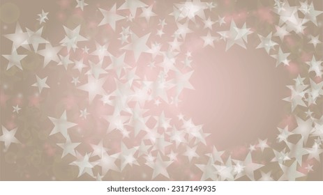 Abstract Vector Pink Background with Silver and White Light Spots. Magic Shiny Pastel Print. Baby Print. Romantic Bokeh Blurred Page Design for Women day. Gentle Stardust Pattern.