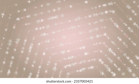 Abstract Vector Pink Background with Silver and White Light Spots. Magic Shiny Pastel Print. Baby Print. Romantic Bokeh Blurred Page Design for Honeymoon. Gentle Stardust Pattern.