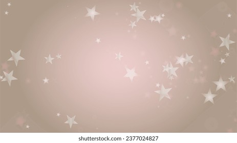 Abstract Vector Pink Background with Silver and White Light Spots. Magic Shiny Pastel Print. Baby Print. Romantic Bokeh Blurred Page Design for St' Valentines Day.  Gentle Stardust Pattern.