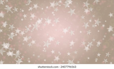 Abstract Vector Pink Background with Silver and White Light Spots. Magic Shiny Pastel Print. Baby Print. Romantic Bokeh Blurred Page Design for 8 March. Gentle Stardust Pattern.