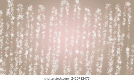 Abstract Vector Pink Background with Silver and White Light Spots. Magic Shiny Pastel Print. Baby Print. Romantic Bokeh Blurred Page Design for St' Valentines Day.  Gentle Stardust Pattern.