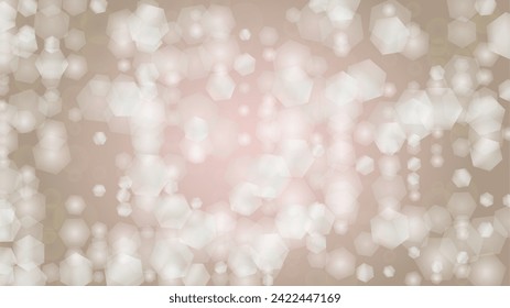 Abstract Vector Pink Background with Silver and White Light Spots. Magic Shiny Pastel Print. Baby Print. Romantic Bokeh Blurred Page Design for Anniversary. Gentle Stardust Pattern.