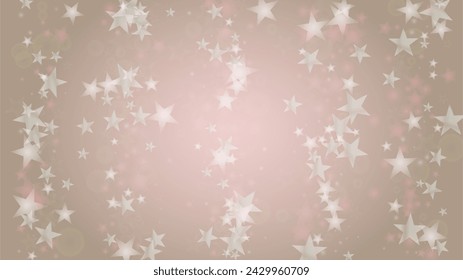 Abstract Vector Pink Background with Silver and White Light Spots. Magic Shiny Pastel Print. Baby Print. Romantic Bokeh Blurred Page Design for Anniversary. Gentle Stardust Pattern.