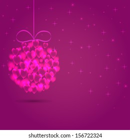 abstract vector pink Christmas ball