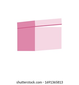 Abstract Vector Of Pink Gift Box Or Packing Box On White Background