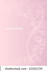 Abstract vector pink heart background