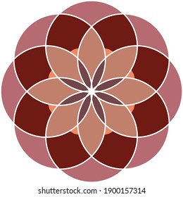Abstract vector pink mandala flower. Oriental ornament.
