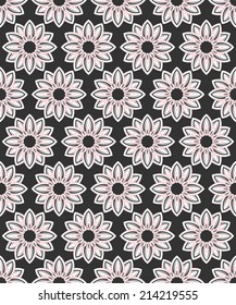 abstract vector pink on grey floral seamless wallpaper background pattern design