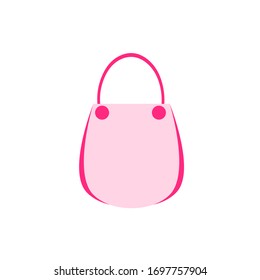 Abstract Vector Pink Shopping Bag On White Background