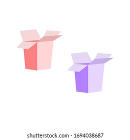 Abstract Vector Of Pink And Violet Food Box On White Background