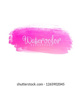 Abstract vector pink watercolor stroke design background