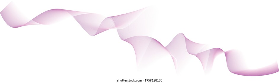 abstract vector pink wave melody lines on white background