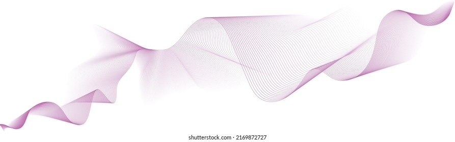 abstract vector pink wave melody lines on white background