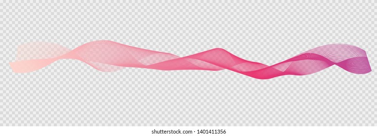 Abstract vector pink,purple wave silk or satin fabric on transparent background for grand opening ceremony or other occasion