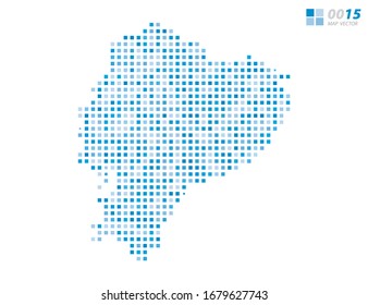 Abstract vector pixel blue of Ecuador map. Halftone organized in layers for easy editing.