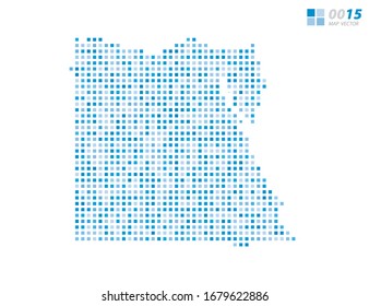 Abstract vector pixel blue of Egypt map. Halftone organized in layers for easy editing.