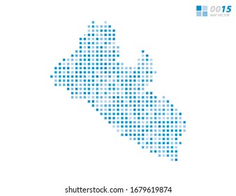 Abstract vector pixel blue of Liberia map. Halftone organized in layers for easy editing.