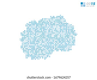 Abstract vector pixel blue of Macedonia map. Halftone organized in layers for easy editing.
