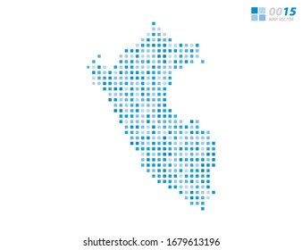 Mapa del Perú del píxel vector abstracto. Medio tono organizado en capas para una edición sencilla.