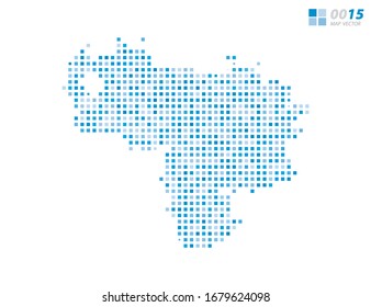 Abstract vector pixel blue of Venezuela map. Halftone organized in layers for easy editing.