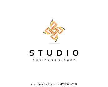 Abstract Vector Pixel Studio Digital Logo, Business corporate logo design vector. Modern logo template.