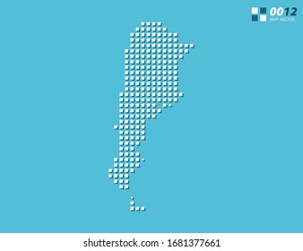 Abstract vector pixel white of Argentina map. Halftone blue organized in layers for easy editing.