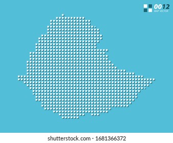 Abstract vector pixel white of Ethiopia map. Halftone blue organized in layers for easy editing.