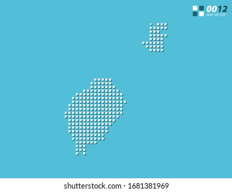 Abstract vector pixel white of Sao Tome map. Halftone blue organized in layers for easy editing.