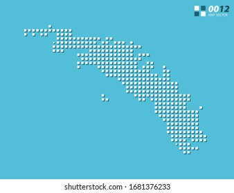 Abstract vector pixel white of South Georgia map. Halftone blue organized in layers for easy editing.