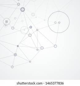 Abstract vector polygonal with connecting dots and lines background