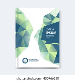 Abstract vector polygonal design for cover, poster, banner, flyer, business card, magazine annual report, title page, brochure template layout or booklet .A4 size with polygons on white background.