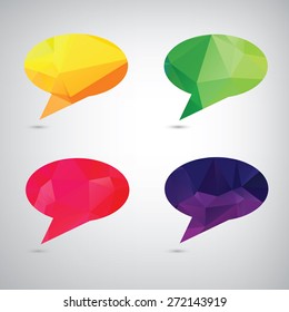Abstract vector polygonal speech bubble,eps10