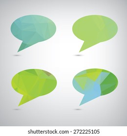 Abstract vector polygonal speech bubble,eps10