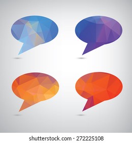 Abstract vector polygonal speech bubble,eps10