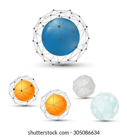 Abstract vector polygonal spheres.