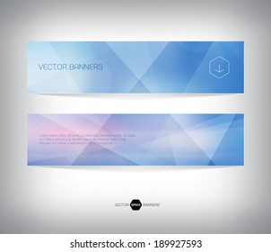 Abstract vector polygonal trendy and modern blue geometric banners