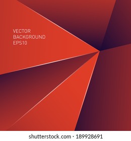 Abstract vector polygonal trendy and modern red 3d geometric background
