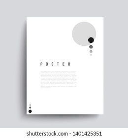 Abstract vector poster with circles. Minimalist hand drawn placard - Vector