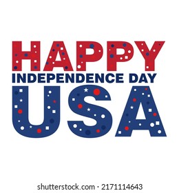 An abstract vector poster illustration for the Fourth of July with design elements on an isolated white background