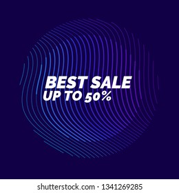 Abstract vector poster with line in a modern style on the background. Sale banner