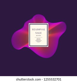 Abstract vector poster with line shapes in a modern style on the background. Sale banner