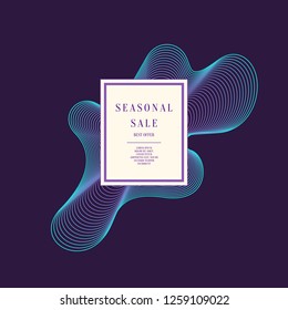 Abstract vector poster with line shapes in a modern style on the background. Sale banner