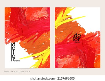 Abstract vector poster template with colorful feather layered shapes. Bright multicolored dimensional background. Brush stroke watercolor digital paint imitation. Rainbow scribble artistic card.
