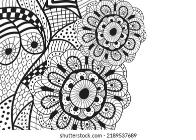 Abstract vector psychedelic sketch doodle background.