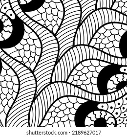 Abstract vector psychedelic sketch doodle background.