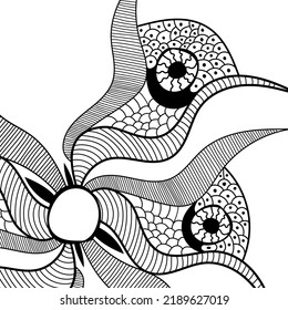 Resumen del fondo del doodle de dibujo psicodélico vectorial.