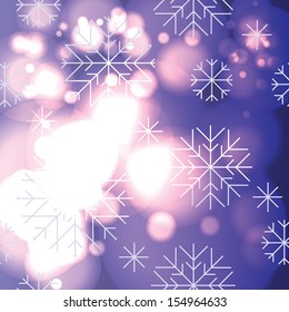 abstract vector purple background with snowflakes